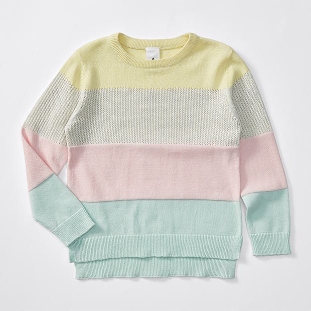 Textured Colour Block Knit Jumper