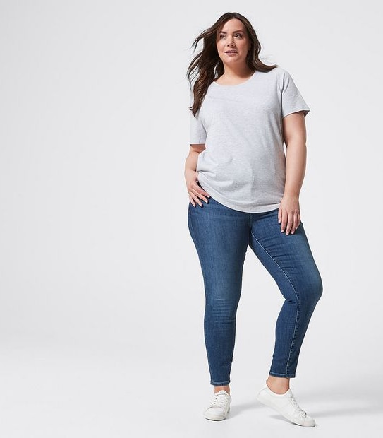 Belle Curve Organic Cotton Crew Neck T-Shirt - Grey Marle