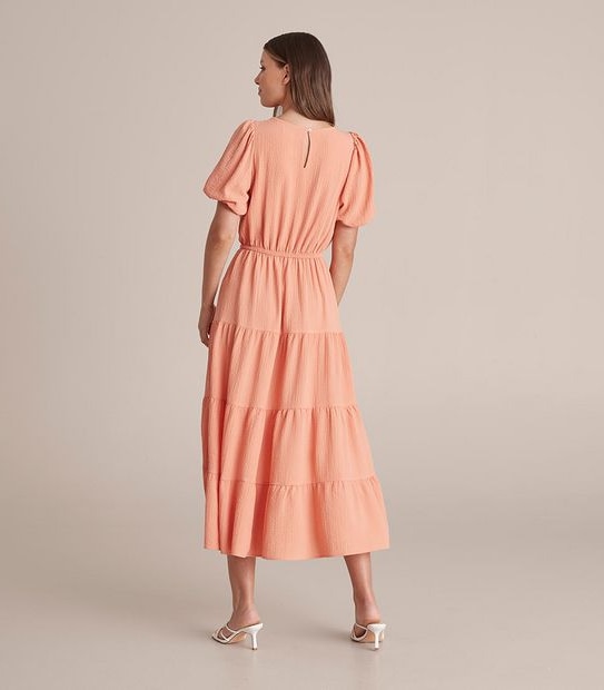 Preview Statement Puff Sleeve Midi Dress