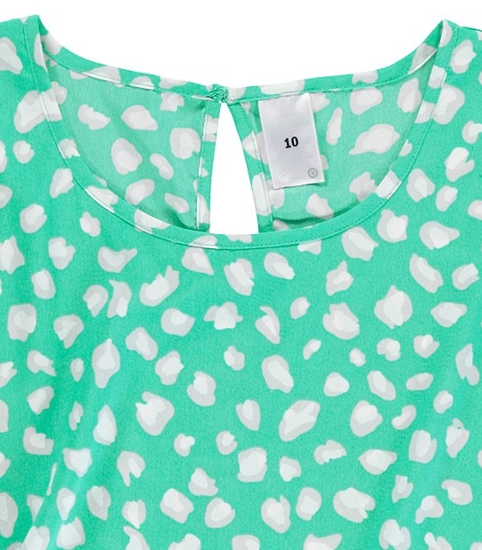 Girls' Double Layer Leopard Print Top