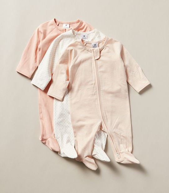 Baby Organic Cotton 3 Pack Coveralls