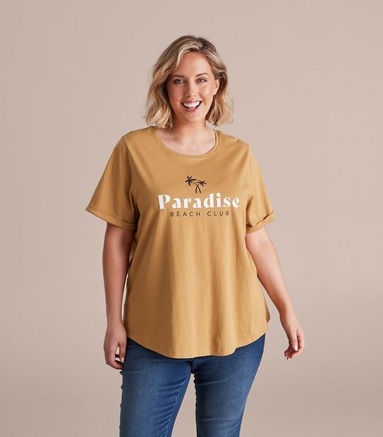 Curve Organic Cotton Print T-Shirt