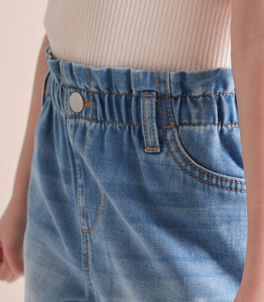 Paperbag Waist Denim Shorts 3 of 5