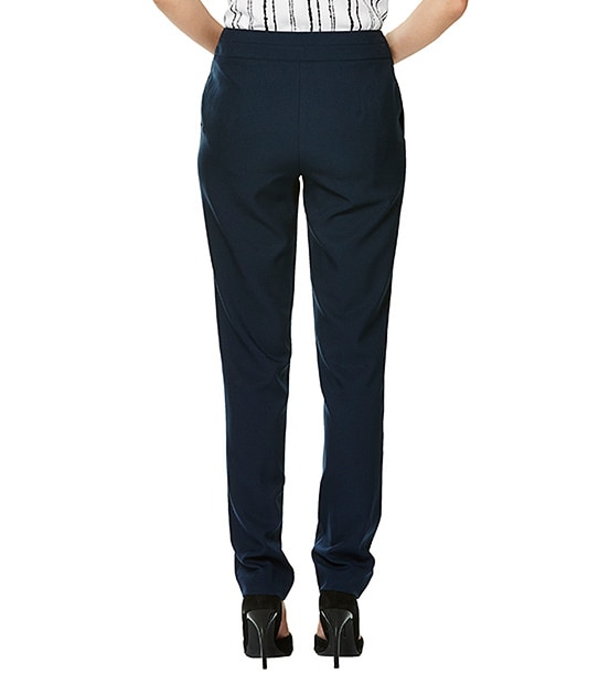 Tailored Straight Leg Bi-Stretch Pants - Navy