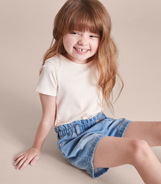 Paperbag Waist Denim Shorts