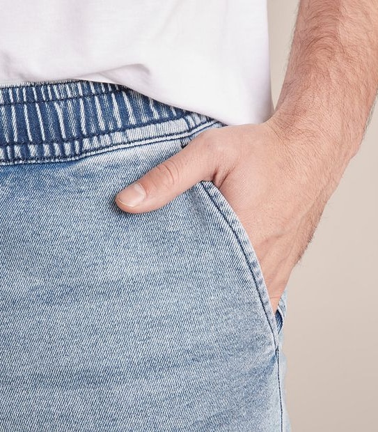 Knit Denim Shorts