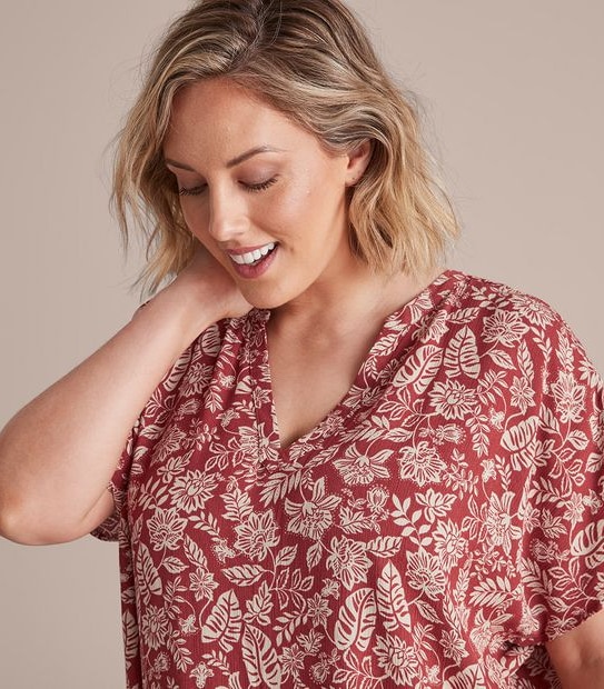 Curve Dallas Print Top