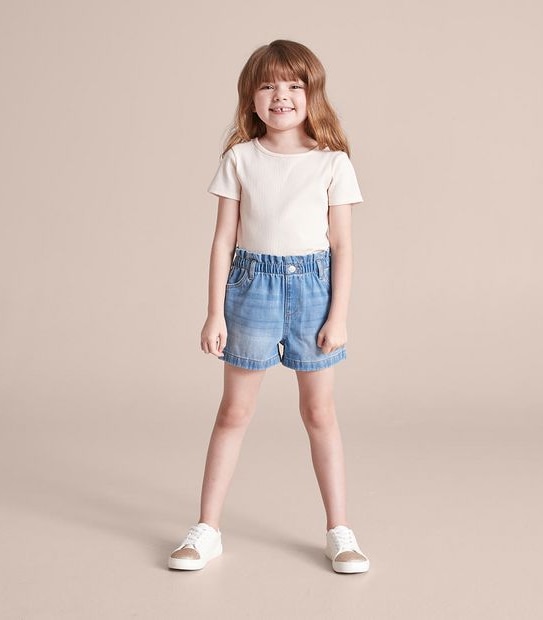Paperbag Waist Denim Shorts