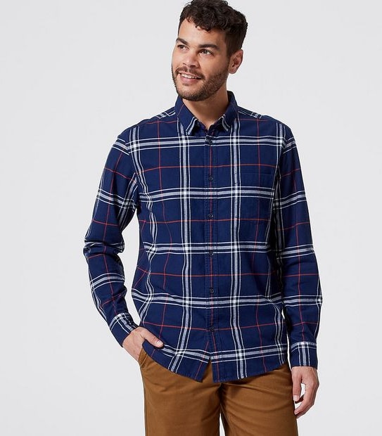 Check Shirt - Indigo/Orange
