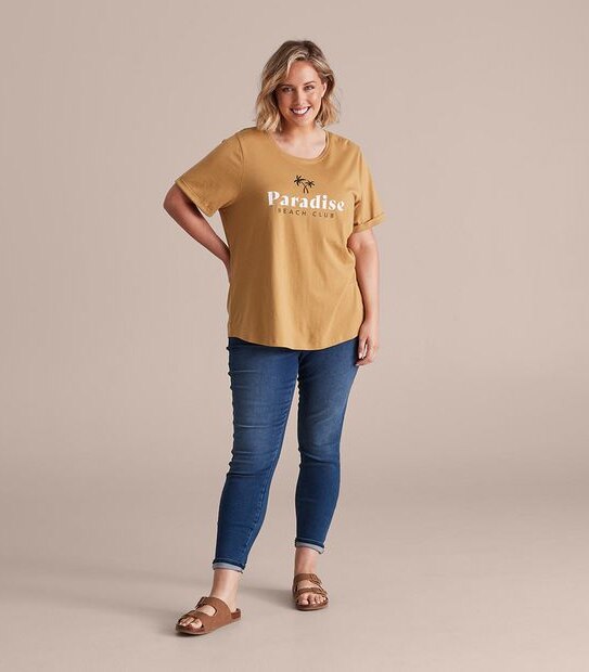 Curve Organic Cotton Print T-Shirt