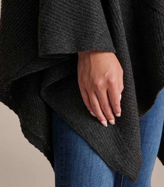 Knit Wrap - Stitch Detail Charcoal