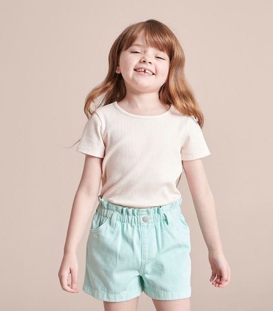 JP252927_02 GARMENT DYED PAPERBAG DENIM SHORT GRN Target Australia