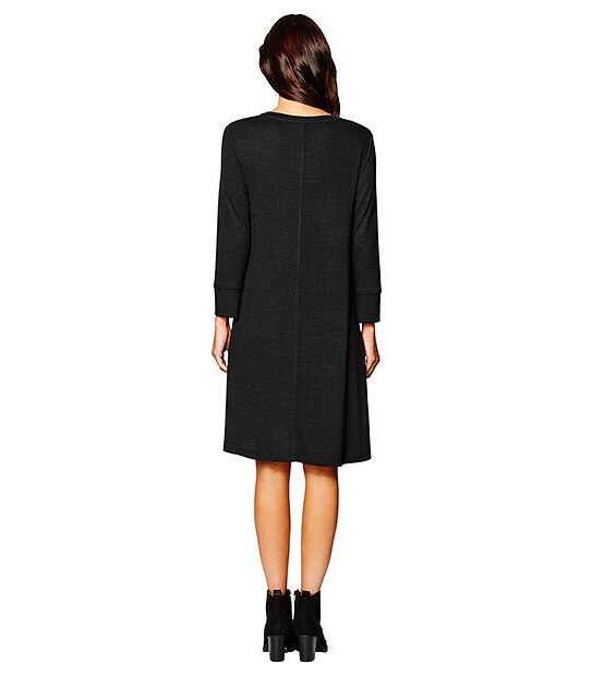 3/4 Swing Dress - Black