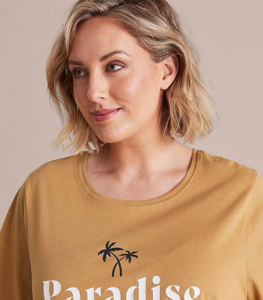 Curve Organic Cotton Print T-Shirt