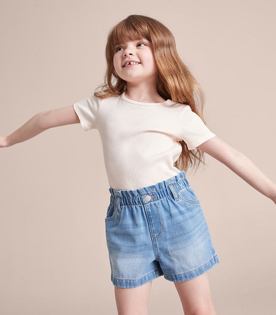 Paperbag Waist Denim Shorts 4 of 5