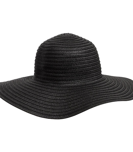 Floppy Straw Hat - Black