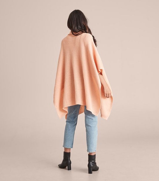 Basic Rib Knit Poncho