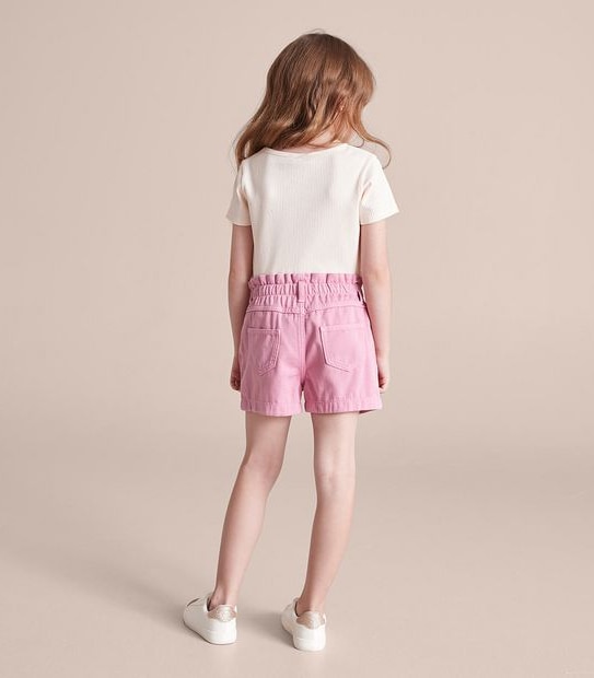 JP252927_01 GARMENT DYED PAPERBAG DENIM SHORT PINK Target Australia