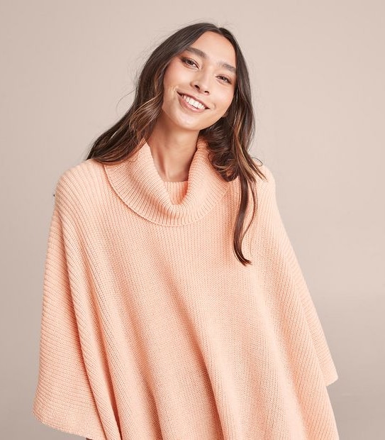Basic Rib Knit Poncho