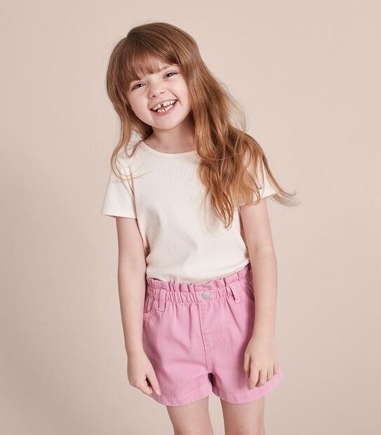 JP252927_01 GARMENT DYED PAPERBAG DENIM SHORT PINK Target Australia