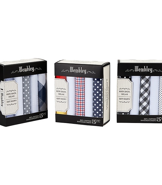 Wembley 5 Pack Men's Handkerchiefs