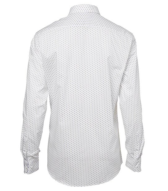 Men's Tailored Fit Cotton Rich Shirt - White/Lilac 2 of 3