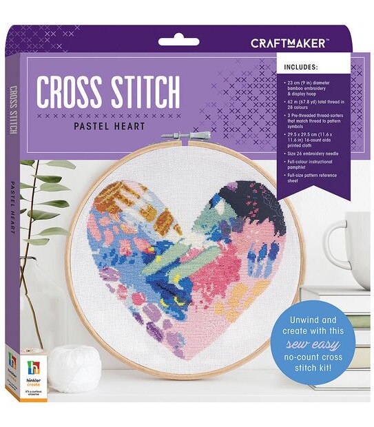 Craft Maker Cross Stitch Kit: Pastel Heart