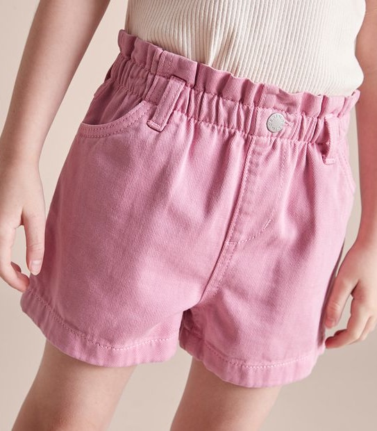 JP252927_01 GARMENT DYED PAPERBAG DENIM SHORT PINK Target Australia