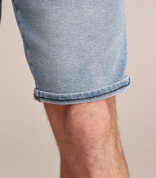 Knit Denim Shorts