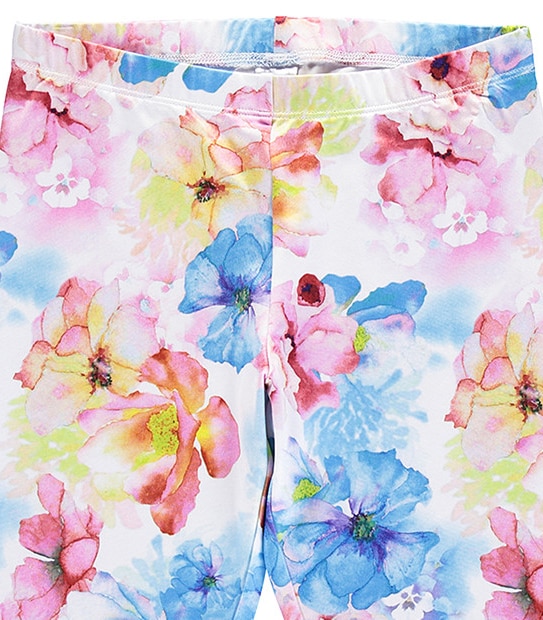 Girls' Full Length Floral Print Leggings