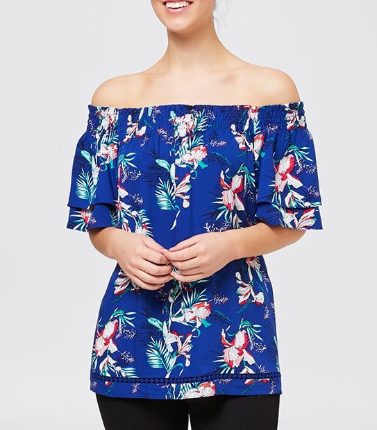 Shirred Off Shoulder Top