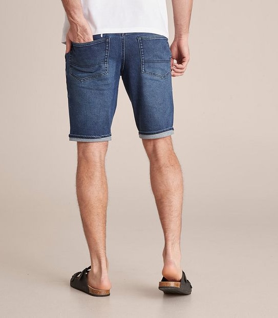 Knit Denim Shorts