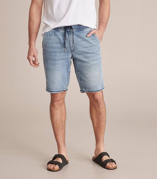 Knit Denim Shorts