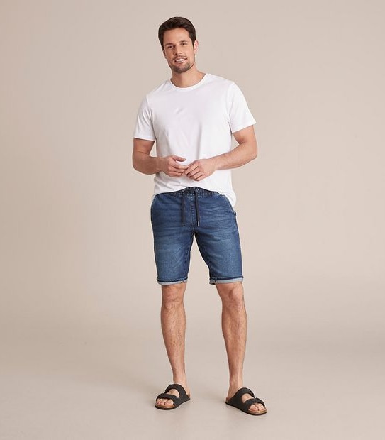 Knit Denim Shorts