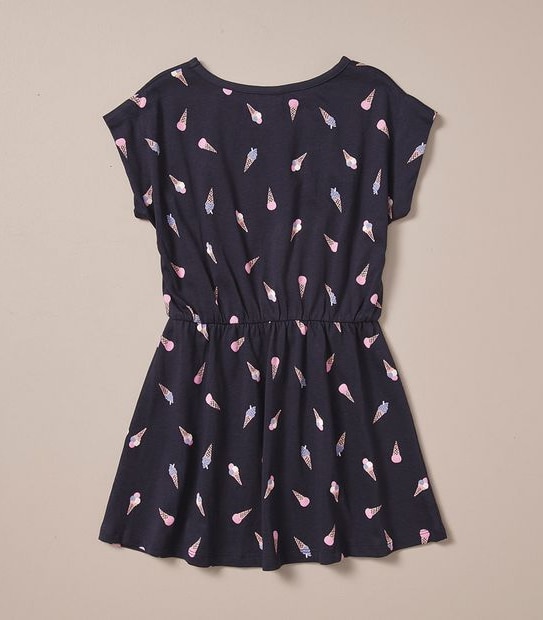 SE250902_02 DROP SHLDR DRESS AOP ICE CREAM NAVY