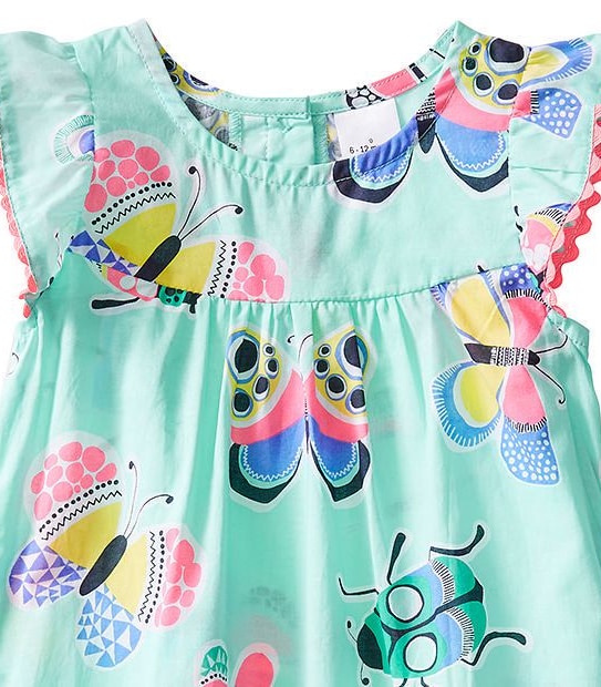 Baby Luna Butterfly Print Playsuit