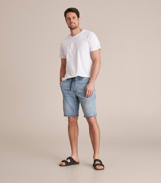 Knit Denim Shorts