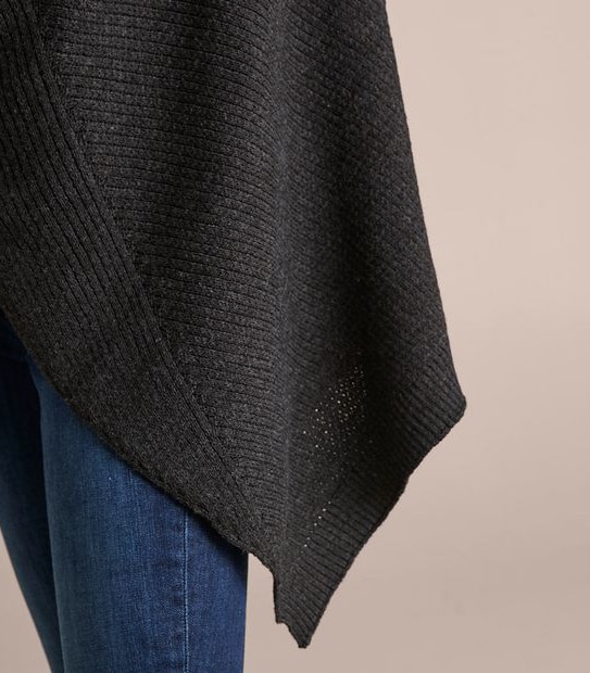 Knit Wrap - Stitch Detail Charcoal