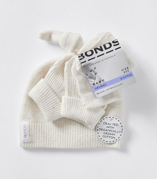 Bonds Baby Organic Cotton Beanie Set