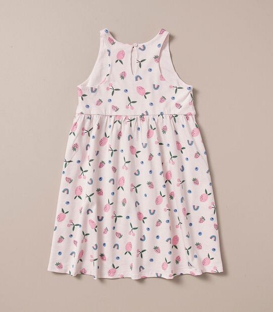 SE250881_03 SL DRESS AOP RAINBOW & FRUIT PINK