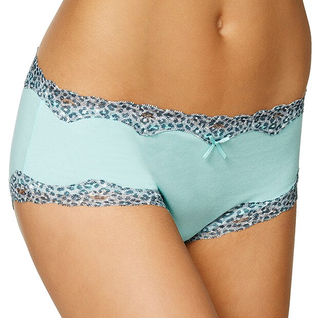 Lace Boyleg Briefs - Aqua