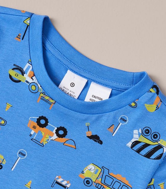 Organic Cotton Construction Vehicle Pyjama Set