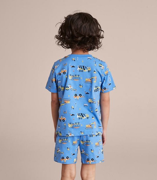 Organic Cotton Construction Vehicle Pyjama Set