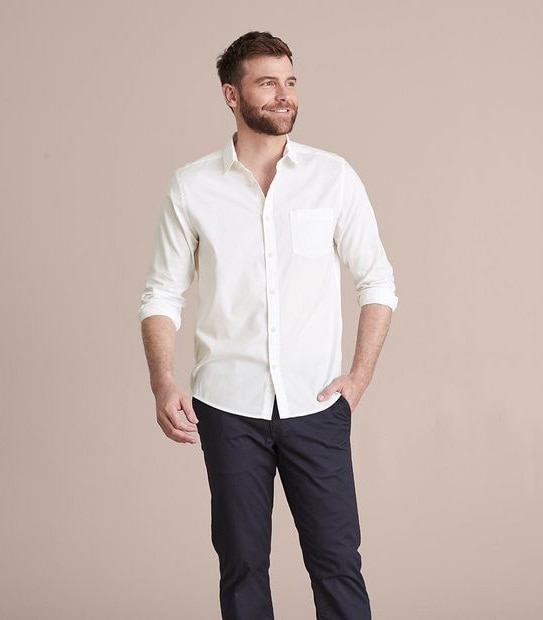 Garment Dye Long Sleeve Casual Shirt