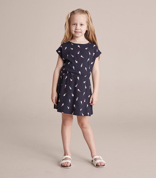 SE250902_02 DROP SHLDR DRESS AOP ICE CREAM NAVY