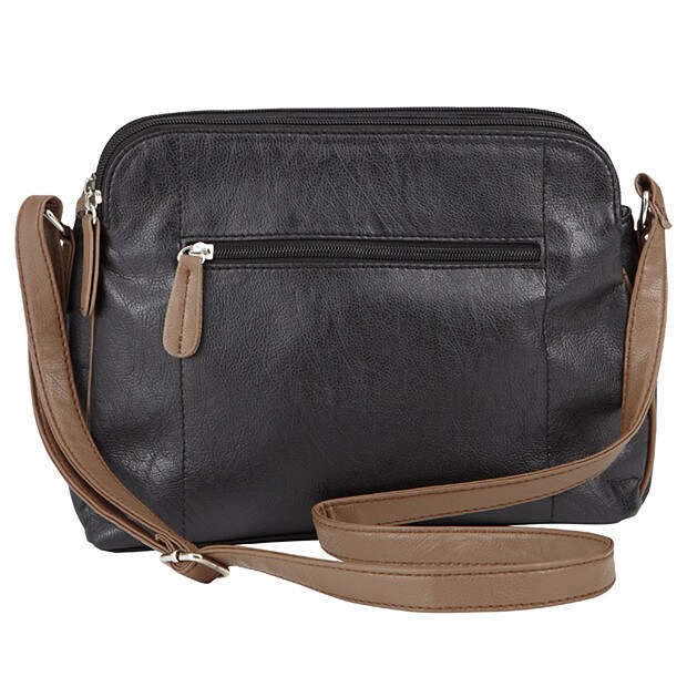 Crossbody Contrast Trim Bag - Black <B>+</B> Brown Crossbody Contrast Trim Bag - Black <B>+</B> Brown
