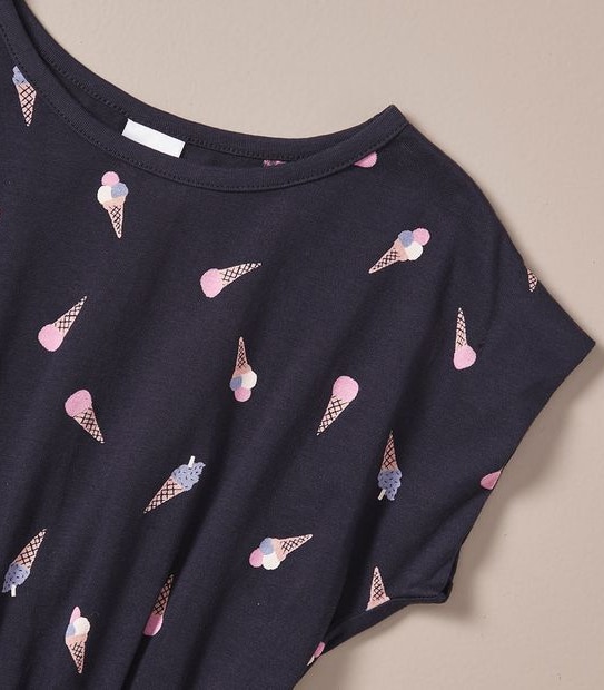SE250902_02 DROP SHLDR DRESS AOP ICE CREAM NAVY