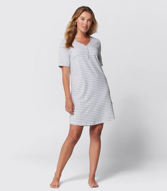 Striped Henley Sleep T-Shirt Nightie