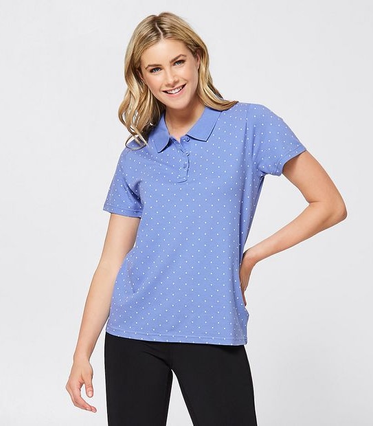 Basic Active Polo Shirt - Blue Spot