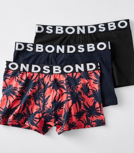 Bonds 3 Pack Everyday Trunks - Aloha Palm
